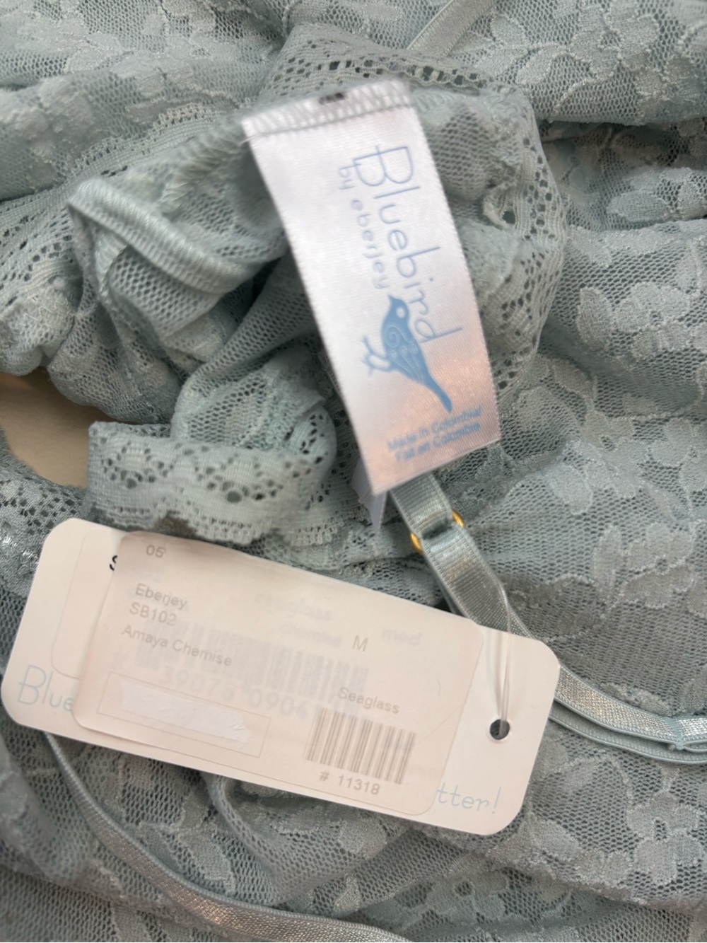 Eberjey 'Amaya' Chemise In Seaglass Size Medium NWT - Picture 7 of 8